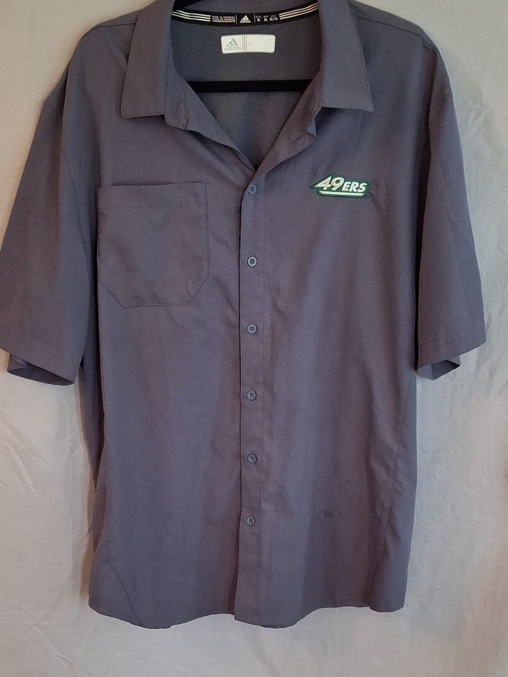 Adidas UNC Charlotte 49ers Staff Work Shirt Men's XL Gray Short Sleeve GUSA NCAA